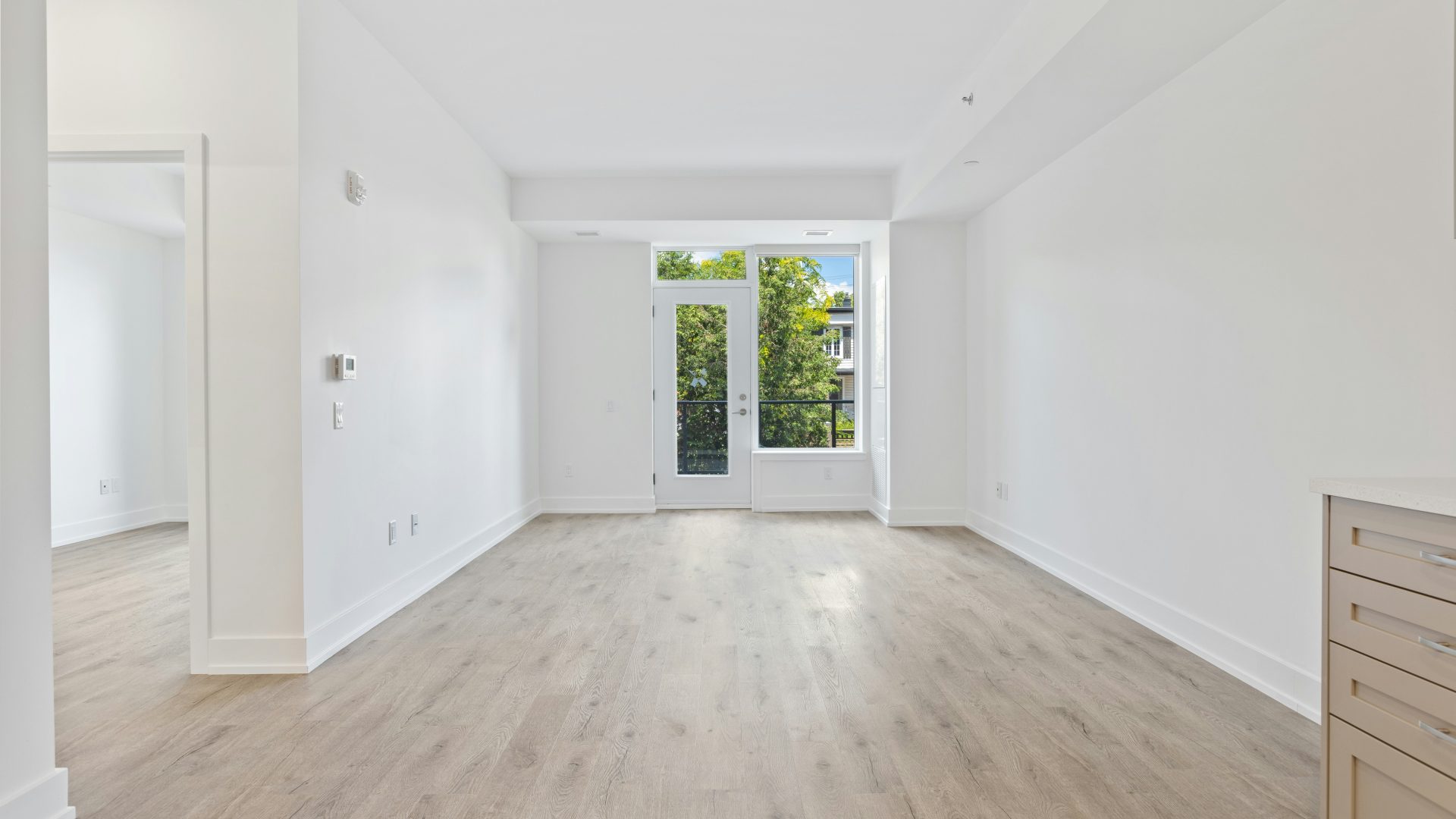 white wooden door on white painted wall